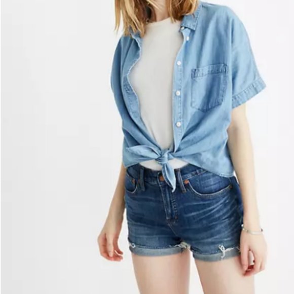 Madewell Pants - Madewell High-Rise Denim Shorts in Glenoaks Wash
